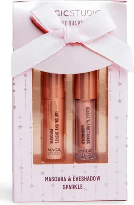 Produktbild von Magic Studio | Schminkset Rose Quartz Duo - 1,5 ml Mascara & flüssiger Lidschatten - langanhaltend - für atemberaubende Augen