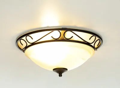 Produktbild von Deckenlampe Glas Weiß Schwarz Alabaster Optik Rustikal Wohnzimmer Schlafzimmer Deckenleuchte ATHEN