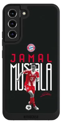 Produktbild von NIVOCASE Handyhülle für Samsung Galaxy S22+  Hülle NIVOpure Case Schwarz FC Bayern München Offizielles Lizenzprodukt Jamal Musiala
