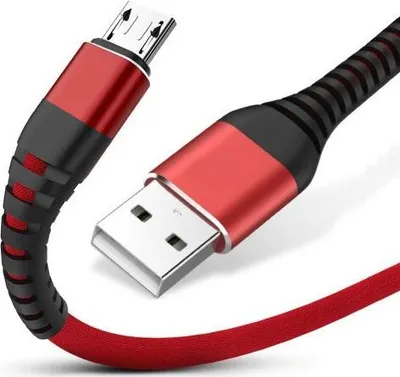 Image de Câble de recharge rapide tressé de 1 m avec connecteur micro USB (QC 3.0).