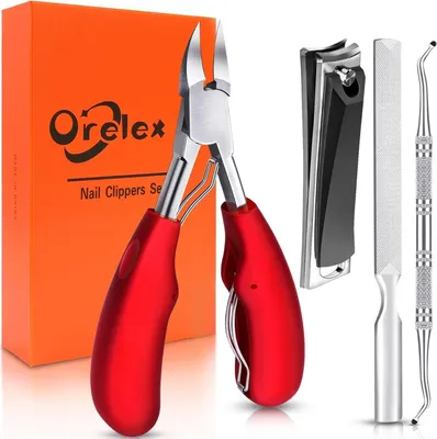 Image de Set professionnel de coupe-ongles pour ongles incarnés, acier inoxydable, lame tranchante, design ergonomique, set de 4 ciseaux à ongles