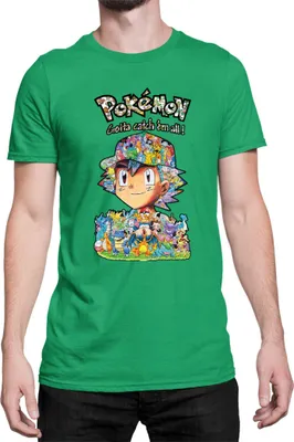 Immagine prodotto di Maglietta da uomo Japan Manga Anime Comics Pokemon 019, Man 2XL , Vert