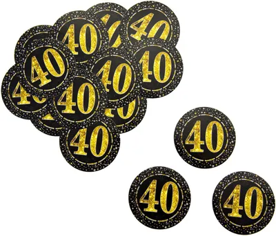 Produktbild von Oblique Unique Konfetti Zahl 40 Geburtstag Jubiläum Hochzeitstag Tisch Deko Streudeko - schwarz gold