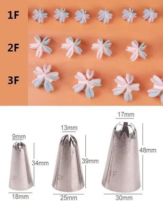 Produktbild von Edelstahl-Spritzdüsen-Set für Torten Dekoration