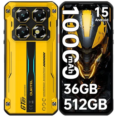 Produktbild von OUKITEL WP60 Outdoor Smartphone 5G - 36GB+512GB - 7.2" 120Hz 10000mAh 108MP Android 15 Outdoor Handy Ohne Vertrag NFC/OTG/GPS, Orange