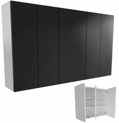 Zdjęcie produktu dla szafka łazienkowa do łazienki 140cm 140x80 wisząca czarny mat