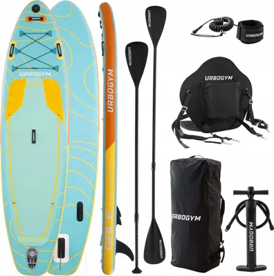 Produktbild von URBOGYM Gale SUP Board 320 cm Aqua-Türkis, aufblasbares Komplettset mit Kajaksitz und 3 Finnen