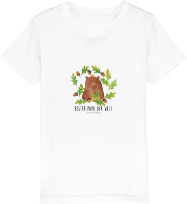 Produktbild von Mr. & Mrs. Panda Kleinkinder T-Shirt Bär König 12-14 Jahre (152/164) - Weiß - Geschenk, Daddy, Organic Kinder, Papa, Kleinkind, Vater, Dad, Teddy, Teenager, Vatertag