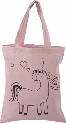 Produktbild von Rosa Einhorn-Baumwolltasche 25 x 20 cm