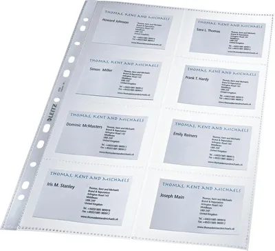 Zdjęcie produktu dla Kieszonki na ulotki Leitz 4758, wizytówki, A4, PP, odporne na dokumenty, 100 sztuk, bezbarwne 10 opakowań po 10 sztuk