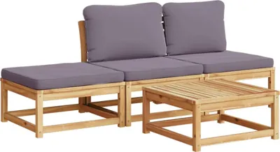 Produktbild von vidaXL 4-tlg. Garten-Lounge-Set mit Kissen Massivholz Akazie