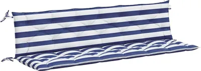 Obrázok produktu pre vidaXL Vankúše na záhradnú lavicu 2 ks. Modro-biele pruhované 200x50x7cm látka