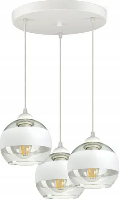 Produktbild von LUXOLAR - Led Deckenleuchte - Deckenlampe 3 flammig Weiß E27 60W - Hängelampe wohnzimmer für Wohnzimmer, Küchen - Weiß Glas Kugeln