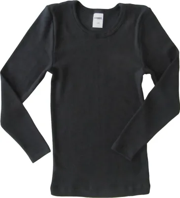 Produktbild von HERMKO 62830 Kinder Funktionswäsche langarm Shirt HERMKO Unterwäsche, atmungsaktiv und schnelltrocknend, ideal für Sport und Freizeit, Farbe:schwarz, Größe:140