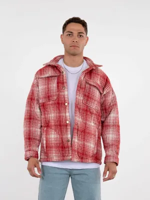Produktbild von Lumberjacket Jacket Kapitone Herren Flanelljacke kariert Hemdjacke Holzfäller S Rot