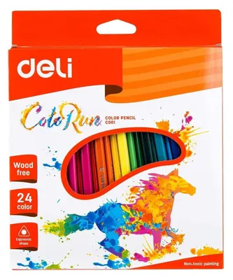 Image de Crayons de couleur sans bois Colorun, 24 couleurs - Deli