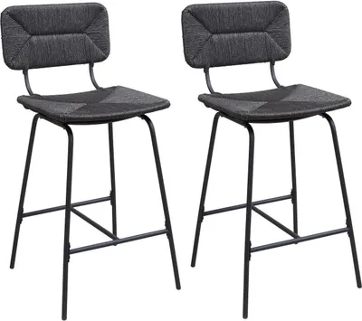 Immagine prodotto di Set di sgabelli da bar e da isola in metallo con seduta in rattan 65 cm TIDRA
