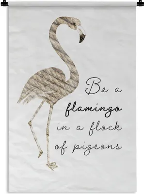 Produktbild von MuchoWow® Wandteppich Wandbehang Flamingo - Federn - Vogel 90x135 cm Tapisserie Dekoration Wandtuch - Baumwolle - Wandskulptur