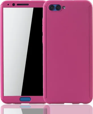 Image de Coque de protection pour Huawei Honor View 10, étui complet, protection d'écran 360°, couleur rose