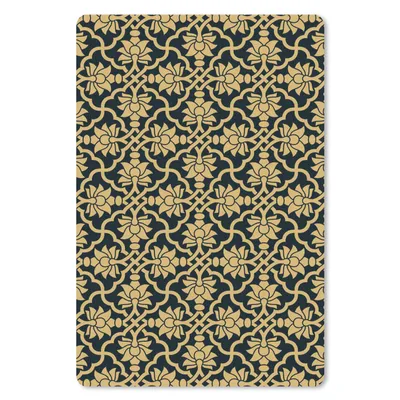 Produktbild von MuchoWow® Mauspad Mousepad Blumen - Schwarz - Gold - Muster 40x60 cm - Mousepads - Maus Mat - Pad - Mausunterlage - Schreibtisch Accesoire