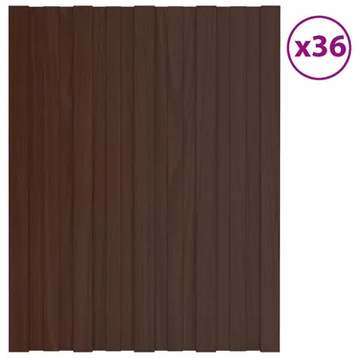 Produktbild von vidaXL Dachpaneel 36 Stk. Braun 60 x 45 cm Verzinkter Stahl