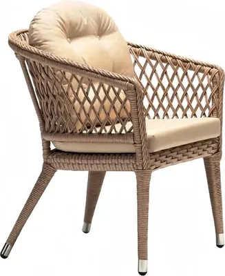 Produktbild von Modern Rattan Sessel 1 Sitzer stilvoll Beige Terrasse Luxus Design Möbel