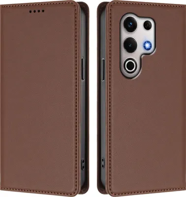Image de Etui en cuir pour itel S25 Ultra, étui magnétique en cuirPolyuréthaneavec support Marron