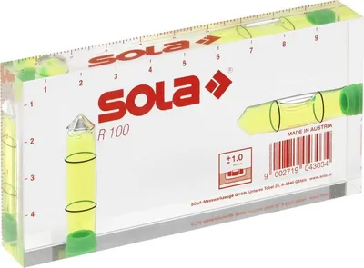 Immagine prodotto di Sola Mini livella compatta 100x50x15mm vetro acrilico verde R 100 01622101