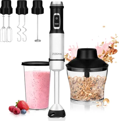 Produktbild von Stabmixer 1500W ZEEGMA Edelstahl Mixer Mixstab Pürierstab Quirl Rührhaken  SET 7 in 1