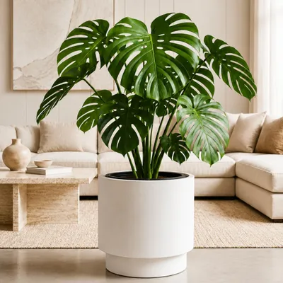Produktbild von Großer außen Blumentopf NIVO rund 47 x 44 cm weiß