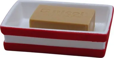 Produktbild von Batex Seifen Ablage Schale Halter Bad Accessoires Badezimmer Gäste WC Pur Soft Rot Weiß