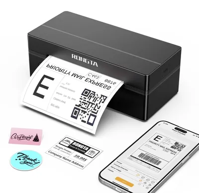 Produktbild von Thermodrucker Versandetikettendrucker Etikettendrucker - 4 x 6 Zoll - Bluetooth und USB - Schwarz