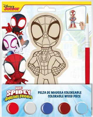Image de Kit de coloriage Spidey - Figurines en bois à colorier pour enfants avec des motifs Marvel