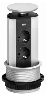 Produktbild von Küchensteckdose Evoline Port mit USB A, Einbausteckdose Arbeitsplatte