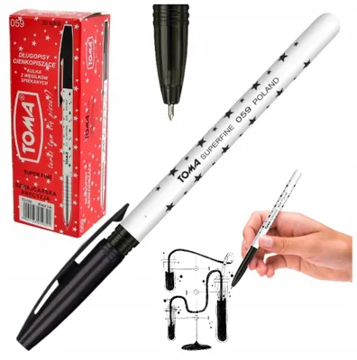 Produktbild von TOMA TO-059 Superfine Kugelschreiber Set schwarz Sterne 20 Stk.