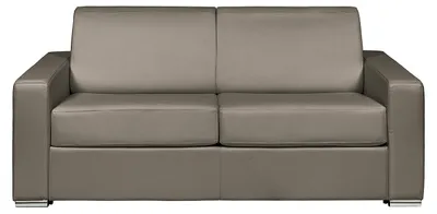 Produktbild von Schlafsofa 3 Personen mit Express-Bettfunktion aus Büffelleder Taupe - Schlaffläche  mit breiten Latten 140 cm - Matratze 14 cm CALITO