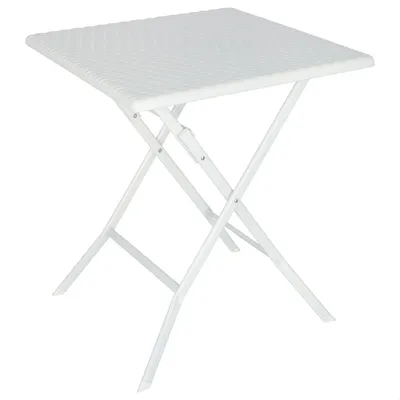 Beistelltisch Miro, quadratisch, weiß, Metall, 62x62x73 cm
