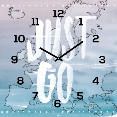Produktbild von levandeo Wanduhr Glas 30x30cm Glasuhr Uhr Glasbild Travel Just Go Urlaub Reisen