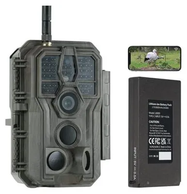 Imagen del producto de Cámara trampa E8P, conexión Wi-Fi, batería de 8000 mAh, clasificación IP66 (resistente al agua), sensor de movimiento