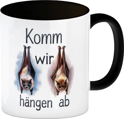 Produktbild von Fledermäuse - Komm, wir hängen ab Kaffeebecher in schwarz