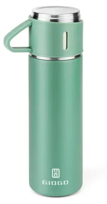Zdjęcie produktu dla Termos ze stali nierdzewnej z kubkiem, pojemność 500 ml, kolor: zielony