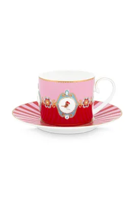 Produktbild von Cup & Saucer Love Birds Medallion, Farbe:Red-Pink