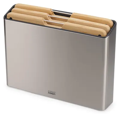 Produktbild von Joseph Joseph Folio Steel 3-tlg. Schneidebrett-Set Bambusblock