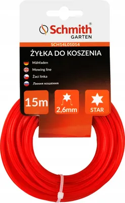 Produktbild von Schmith Premium Trimmerfaden 2,6 mm x 15m Stern | Professional Mähfaden für Freischneider & Motorsense | Robuste Trimmerschnur Nylonfaden Ersatzfaden Rasentrimmer Zubehör