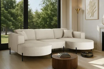 Zdjęcie produktu dla Narożnik, Sofa w kształcie U Modena Rein tkanina Poso Beżowy