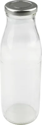 Produktbild von Dr. Oetker Milchflasche 750 ml, hochwertige Smoothie-Flasche mit Deckel, luftdichte Saftflasche, Flasche zum Selbstbefüllen, Vorratsglas mit Schraubverschluss (Farbe: Transparent / Silber)