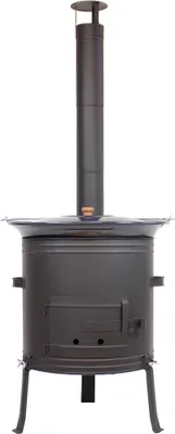 Produktbild von Gulaschkanone 1,2 mm 42cm mit 30 Liter Gulaschkesssel und Deckel emailliert