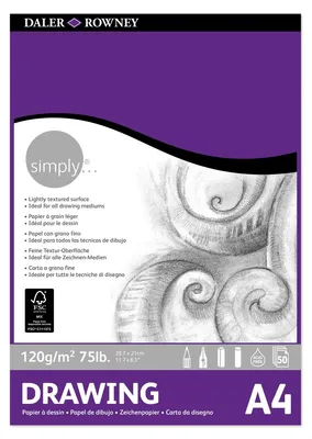 Produktbild von Daler Rowney Simply Drawing Paper Simply Skizzenbuch A4 120 g