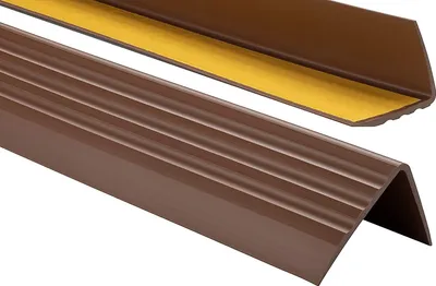 Produktbild von ProfiPVC Treppenkantenprofil PVC 50x40mm 1 m selbstklebend Anti-Rutsch Treppenkanten-Schutzprofil, Braun