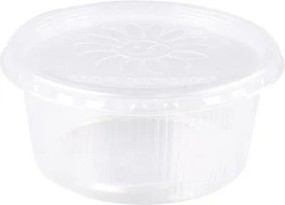 Produktbild von 5x Pro Pac 50 Verpackungsbecher mit Deckel, PP rund 250 ml Ø 10,5 cm · 5,1 cm transparent | Unbekannte Einheit (50 Stück)